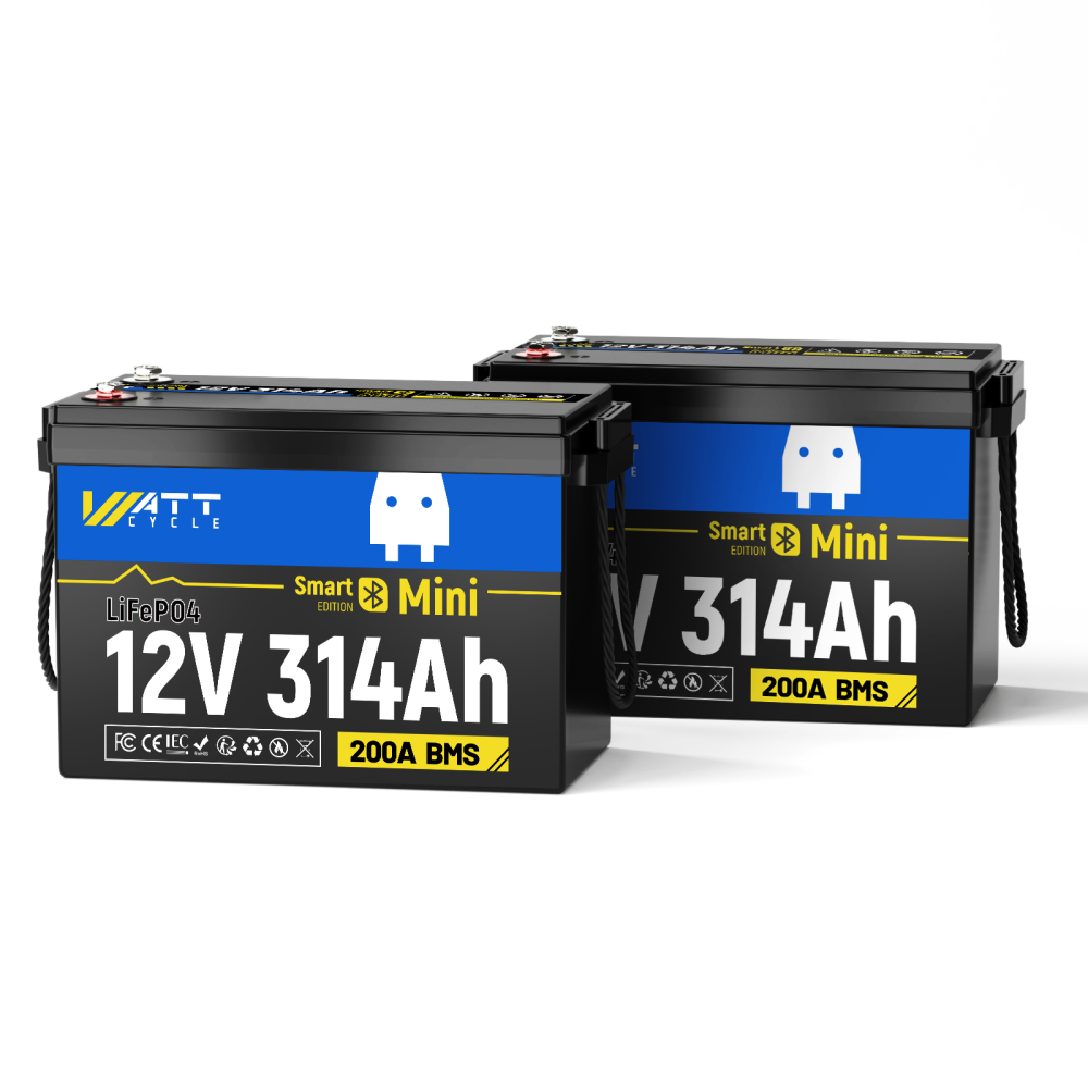 WattCycle 12V 314Ah Mini Basic LiFePO₄バッテリー — コンパクトサイズ、大容量