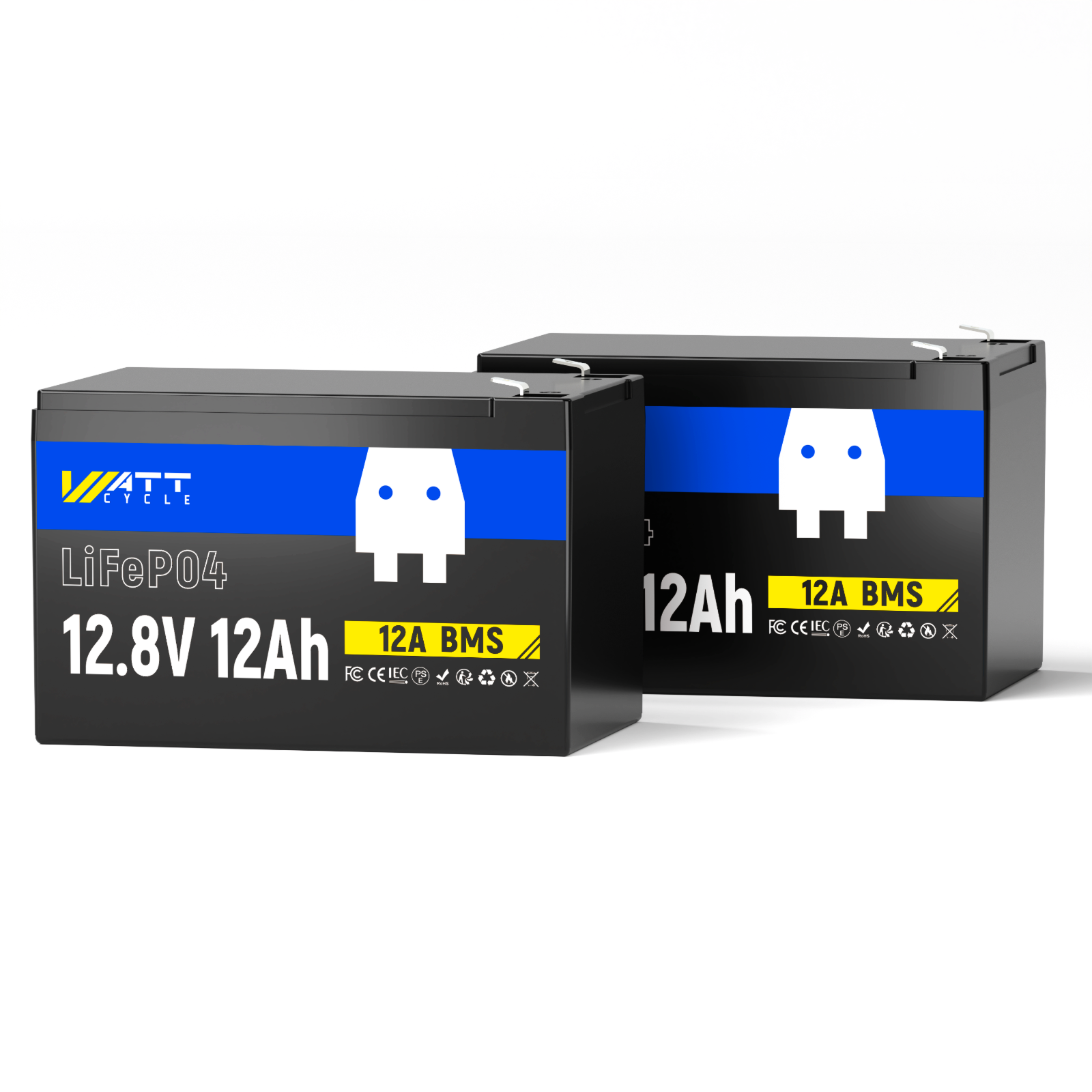 WattCycle 12V 12Ah LiFePO4軽量バッテリー、EV級A+セル・BMS内蔵・低温保護対応、多機器活用可能