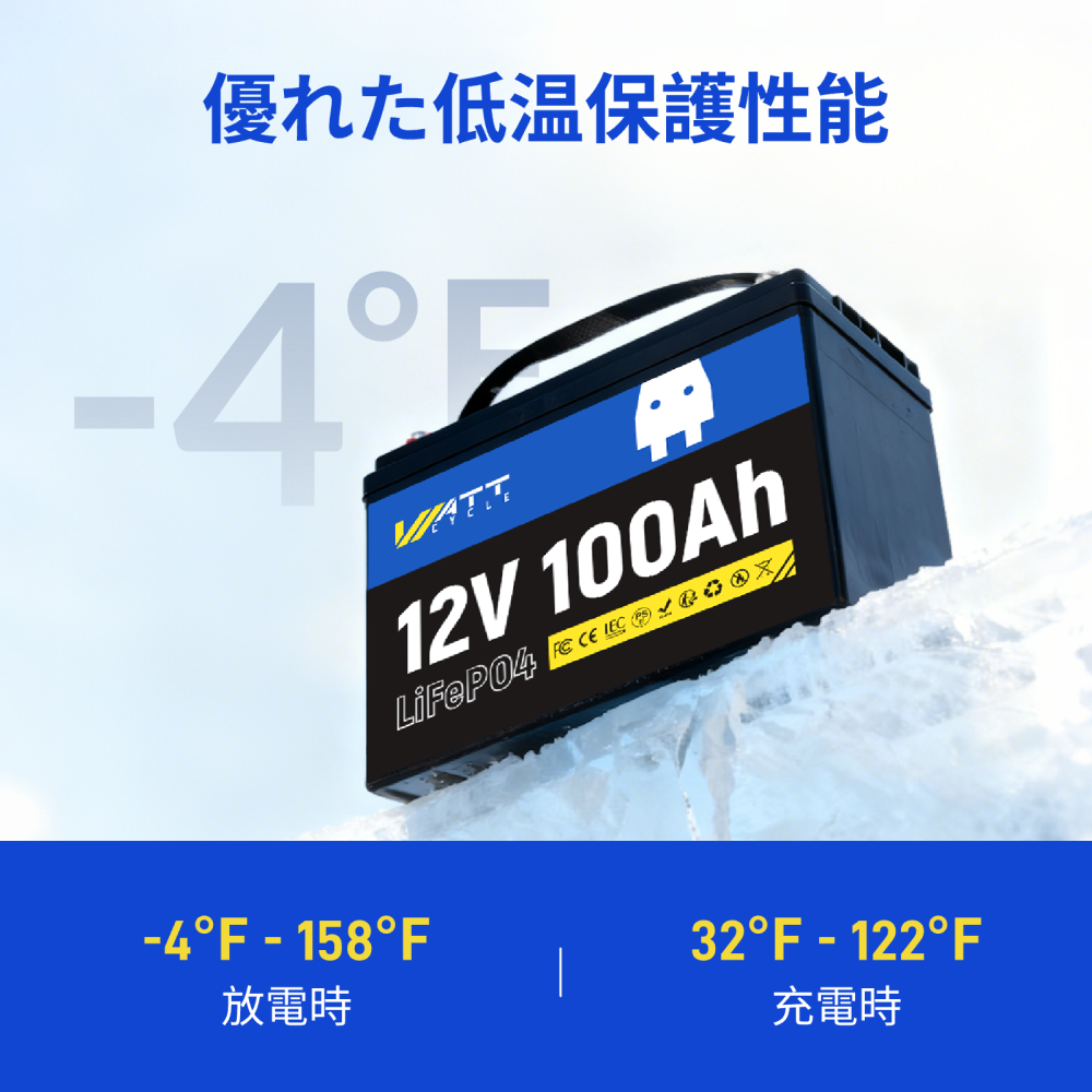 12V 100Ah LiFePO4バッテリー