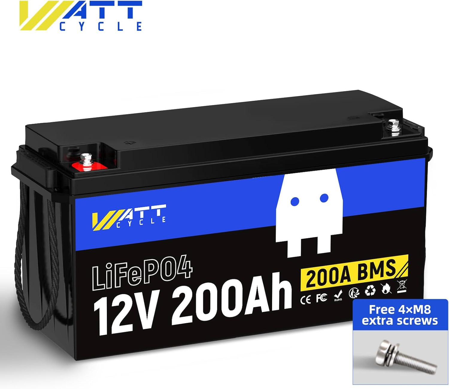 WattCycle 12V 200Ah LiFePO4 リチウムバッテリー