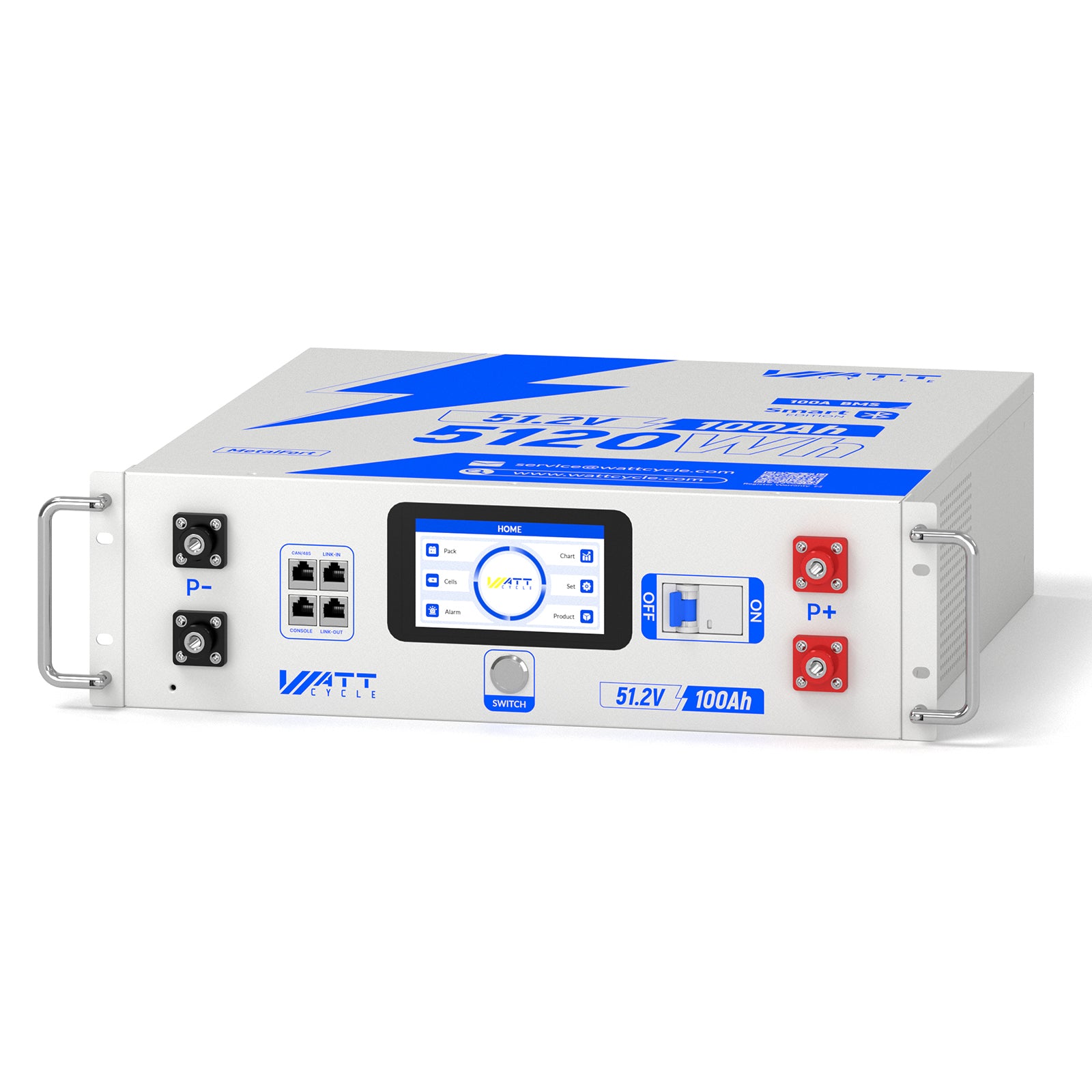 Bluetoothとアクティブバランス機能を搭載した48V 100Ah 3Uサーバーラックバッテリー
