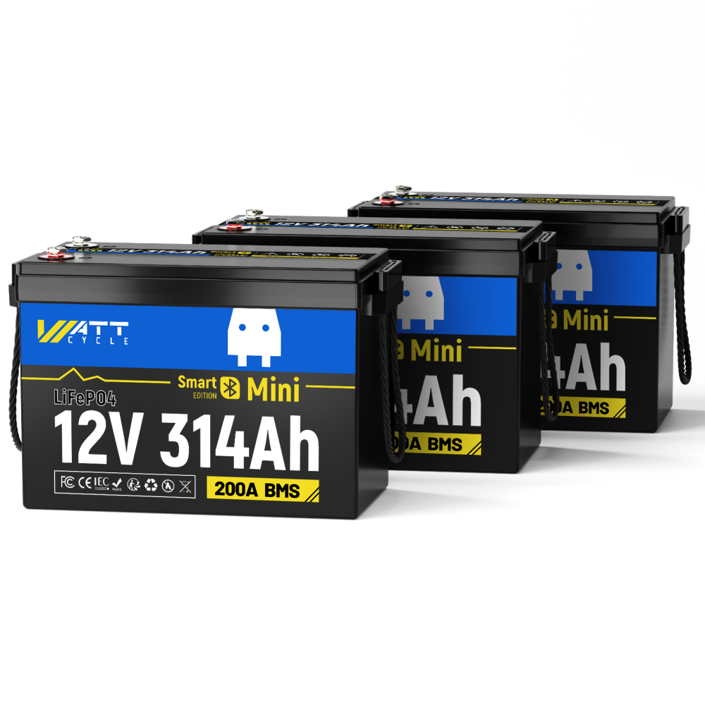 WattCycle 12V 314Ah Mini Basic LiFePO₄バッテリー — コンパクトサイズ、大容量