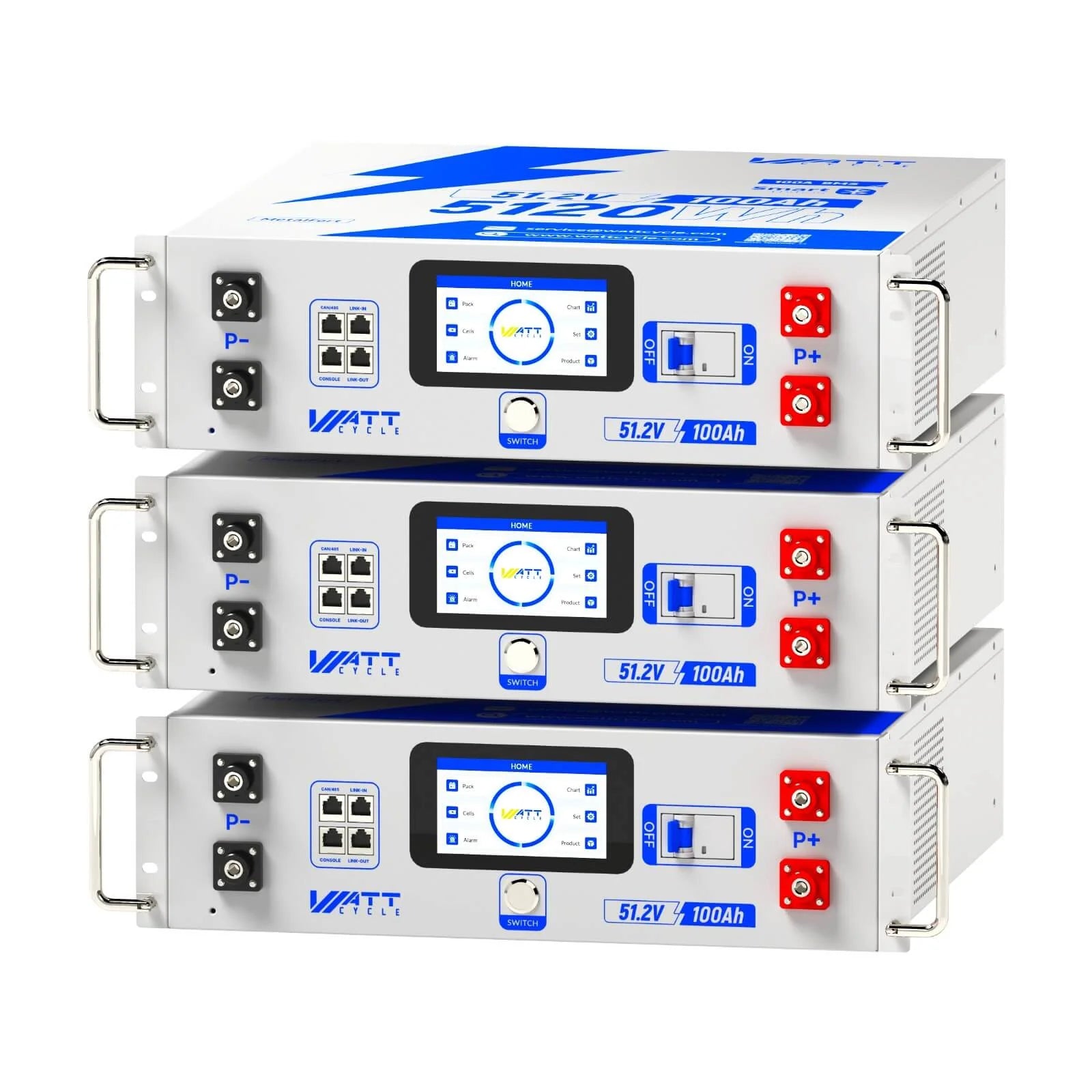 Bluetoothとアクティブバランス機能を搭載した48V 100Ah 3Uサーバーラックバッテリー