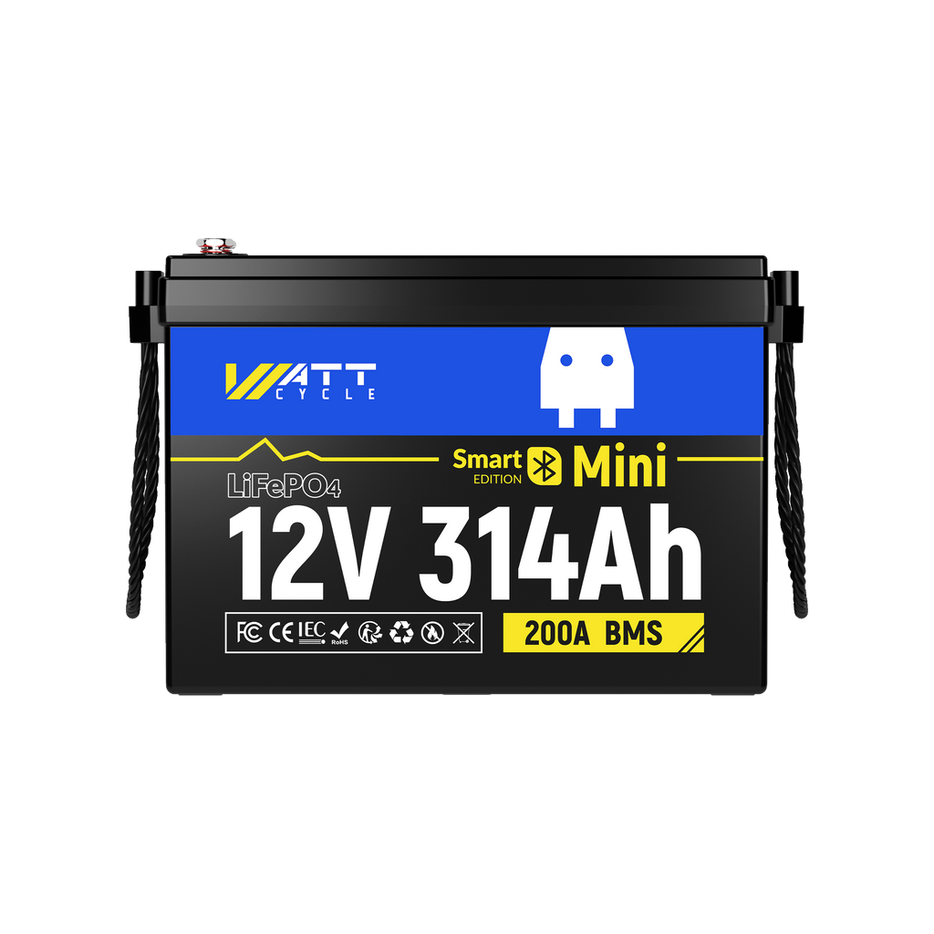 WattCycle 12V 314Ah Mini Basic LiFePO₄バッテリー — コンパクトサイズ、大容量