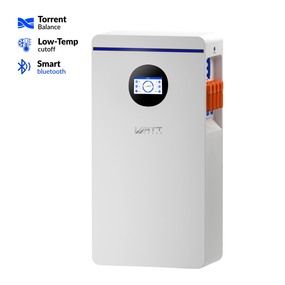 16kWh 48V 壁掛け式LiFePO4バッテリー – Bluetooth、アクティブバランシング、UL1973認証取得