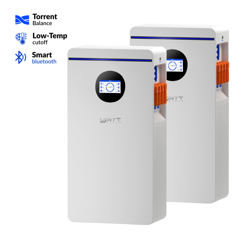 16kWh 48V 壁掛け式LiFePO4バッテリー – Bluetooth、アクティブバランシング、UL1973認証取得