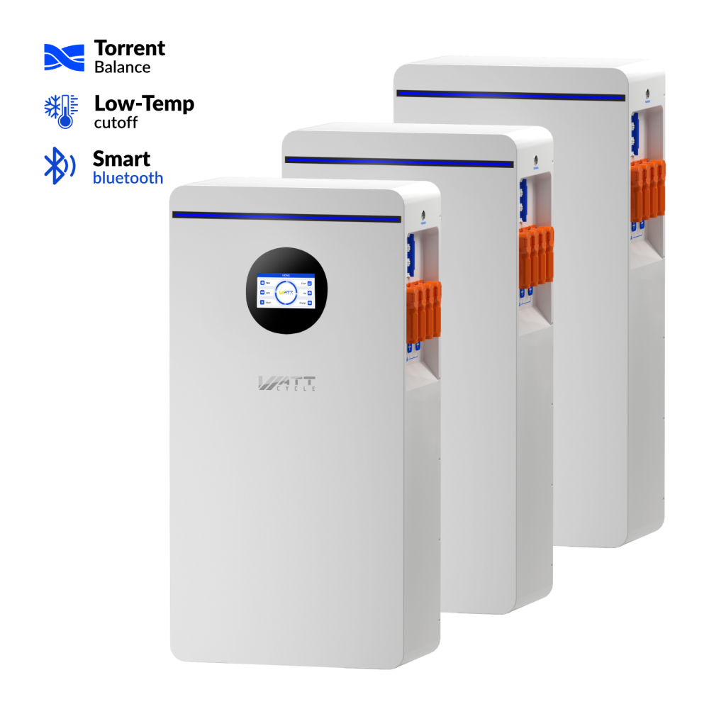 16kWh 48V 壁掛け式LiFePO4バッテリー – Bluetooth、アクティブバランシング、UL1973認証取得