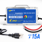 58.4V 15A アルミケース入りLiFePO4バッテリー充電器