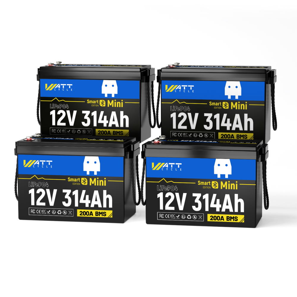 WattCycle 12V 314Ah Mini Basic LiFePO₄バッテリー — コンパクトサイズ、大容量